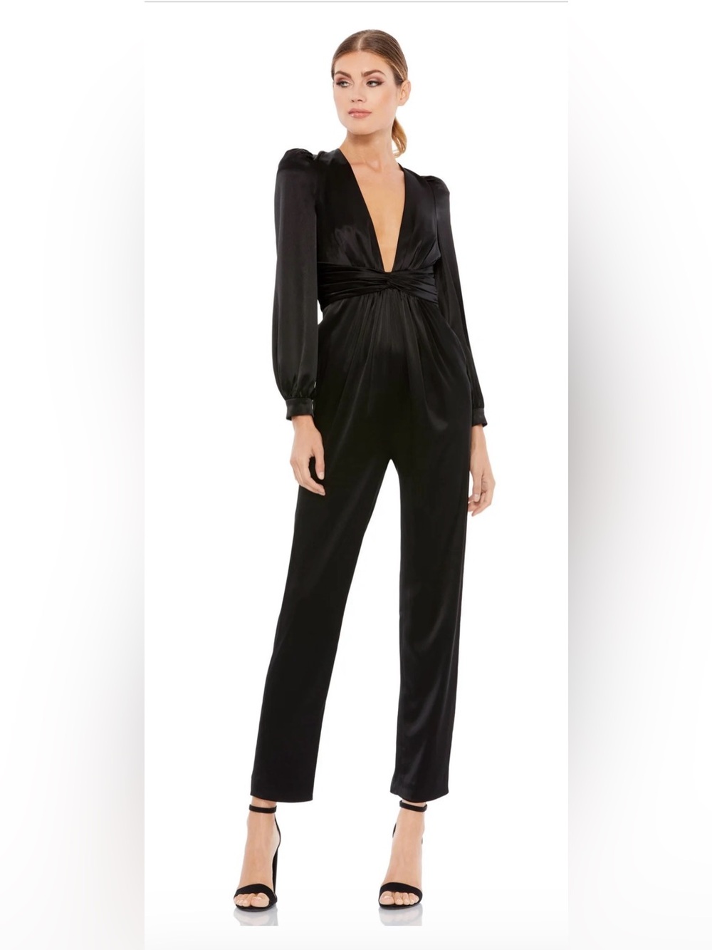 MAC DUGGAL A2647 SATIN JUMPSUIT - size 8